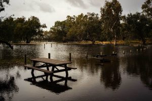 Flooded campground at Lake Hattah